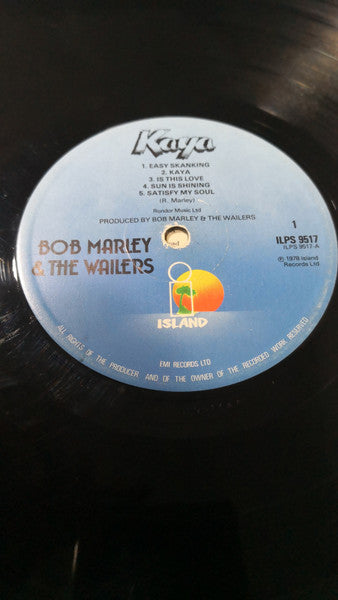 Image of Label Cover of LP - VG/G+ - BOB MARLEY & THE WAILERS, Kaya (Island Records; ILPS 9517, UK 1978, Company Inner, Translucent Purple vinyl), ,  - 2526406E