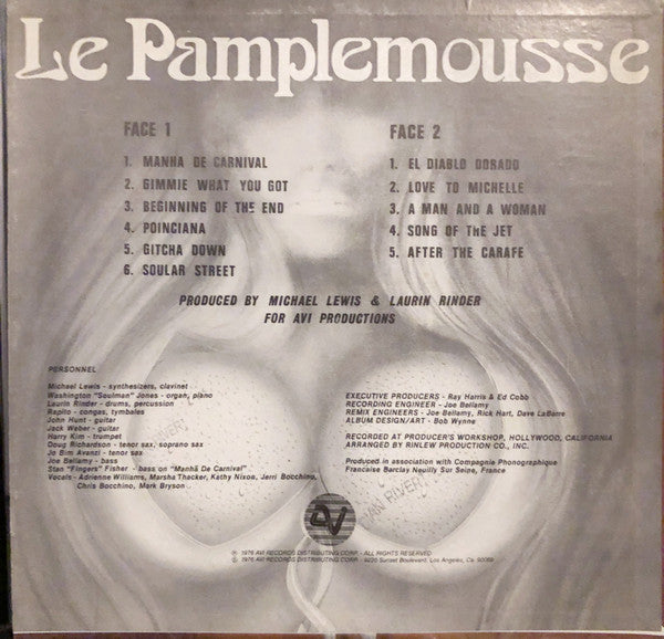 Image of Back Cover of LP - G+/VG+ - LE PAMPLEMOUSSE, Le Pamplemousse (AVI Records; AVL 6003, US 1976), ,  - 1726460E