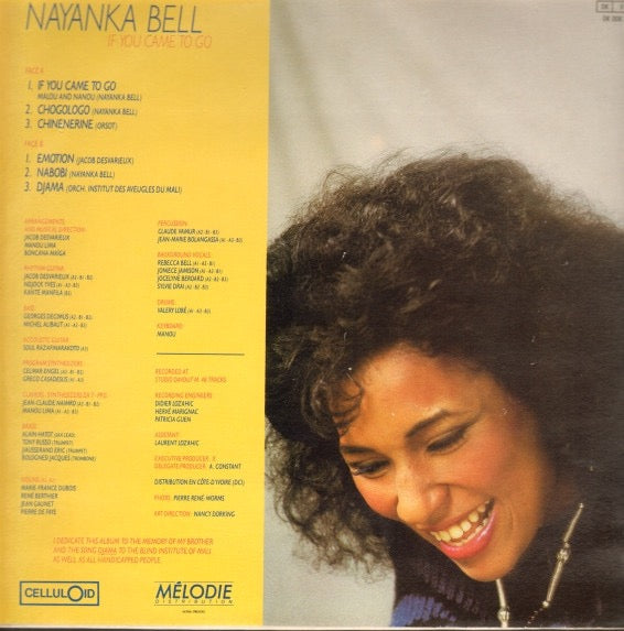Image of Back Cover of 1715001C: LP - NAYANKA BELL, If You Came To Go (Celluloid; CEL 6777, France 1984) A few light hairlines only.  VG/G+