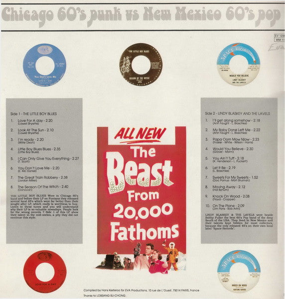 Image of Back Cover of LP - VG/VG - THE LITTLE BOY BLUES & LINDY BLASKEY AND THE LAVELS, Chicago 60's Punk Vs New Mexico 60's Pop (Eva; 12065, France 1988), ,  - 1745149S