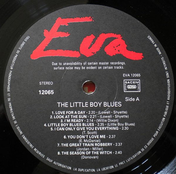 Image of Label Cover of LP - VG/VG - THE LITTLE BOY BLUES & LINDY BLASKEY AND THE LAVELS, Chicago 60's Punk Vs New Mexico 60's Pop (Eva; 12065, France 1988), ,  - 1745149S