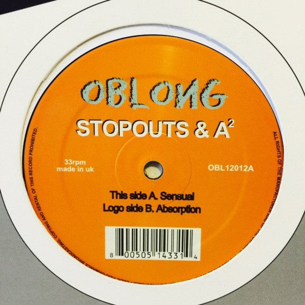 Image of Front Cover of 12" - VG/VG - STOPOUTS & A , Sensual / Absorption (Oblong Records; OBL12012, UK 2002, Company Sleeve), light marks only. original company sleeve,  - 3546065S