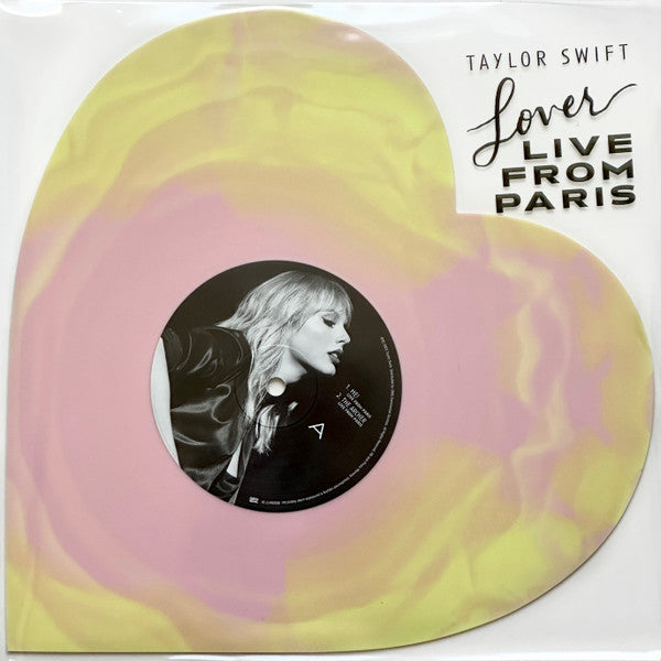 Image of Front Cover of 2x10" - VG+/VG+ - TAYLOR SWIFT, Lover (Live From Paris) (Republic Records ; B0036417-01, USA & Europe 2025 Reissue, Stickered Plastic Gatefold Sleeve, 2-heart shaped 8"discs: Pink-In-Yellow Swirl Vinyl and Pink-In-Blue Swirl Vinyl), SEALED,  - 4046025S