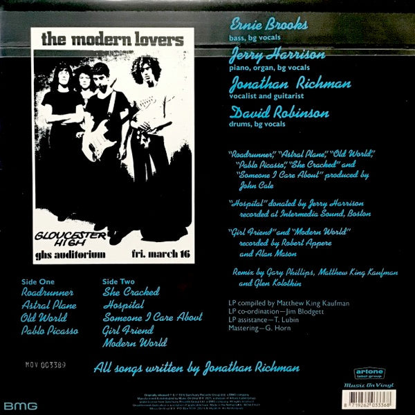Image of Back Cover of LP - NEW/NEW - THE MODERN LOVERS, The Modern Lovers (BMG; MOVLP1681, Europe 2025 Reissue, Blue Marbled [Cool Blue] Vinyl, Numbered limited Edition of 4,000), ,  - 1936029E