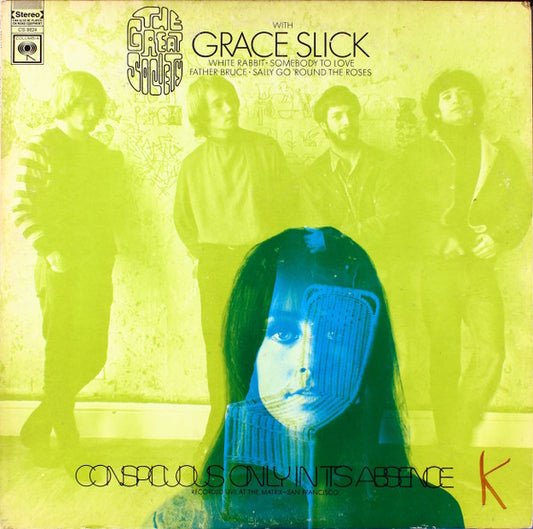 Image of Front Cover of LP - VG+/VG - THE GREAT SOCIETY WITH GRACE SLICK, Conspicuous Only In Its Absence (Columbia Red Label/Orange Text; CS 9624, US 1980 Reissue, Stereo, Export Copy - Black Donut Around Labels), ,  - 3126068E