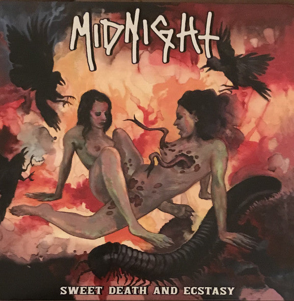 Image of Front Cover of LP - VG+/VG+ - MIDNIGHT, Sweet Death And Ecstasy (Metal Blade Records ; 3984-15803-7, US 2021 Reissue, Insert, Transparent Violet Vinyl, Ltd to 500), ,  - 3245092S