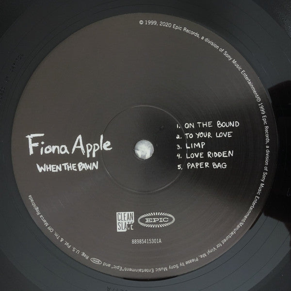 Image of Label Cover of LP - EX/EX - FIONA APPLE, When The Pawn (Epic; 88985415301, US 2020 Reissue, Glossy Sleeve, Inner, Club Edition, 180 Gram Vinyl), ,  - 3946115S