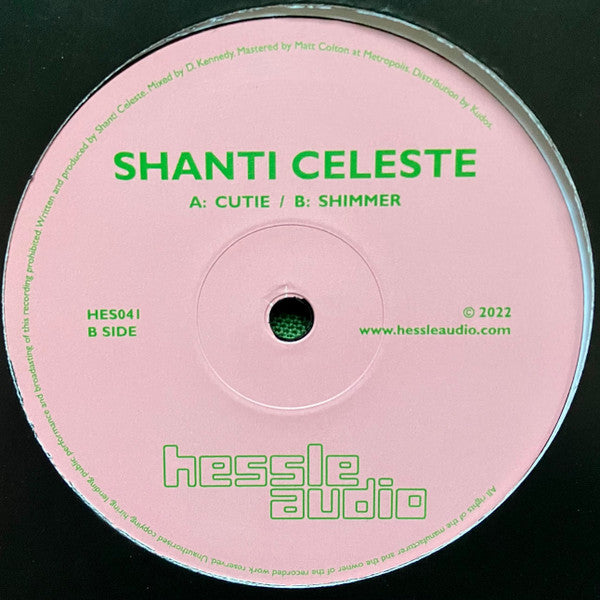 Image of Back Cover of 12" - /VG+ - SHANTI CELESTE, Cutie / Shimmer (Hessle Audio; HES041, UK 2022, Plain Sleeve), , A Cutie	B Shimmer - 2826010E