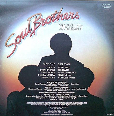 Image of Back Cover of LP - VG/VG+ - SOUL BROTHERS, Isicelo (Munjale; MUNG 4000, South Africa 1983, Picture Sleeve), ,  - 3926057E