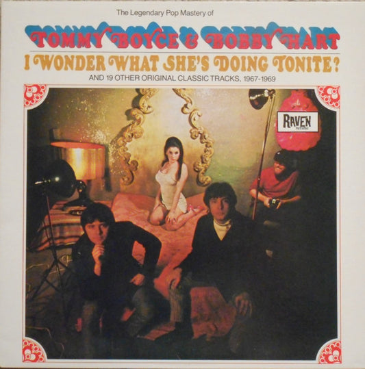 Image of Front Cover of 3215625C: LP - TOMMY BOYCE & BOBBY HART, Tommy Boyce & Bobby Hart (I Wonder What She's Doing Tonight And 19 Other Original Classic Tracks, 1967-1969) (Raven Records ; RVLP 1014, Australia 1986, Gatefold)   VG/VG+