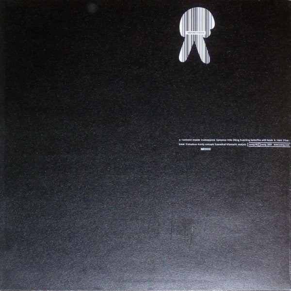 Image of Back Cover of 1915270C: 12" - MOUSE ON MARS, Idiology (Sonig; sonig 18, Germany 2001, Die Cut Sleeve, Inner & 2 Inserts, Includes a printed inner sleeve and a sticker as an insert.) Surface marks. All inserts included.  VG+/VG