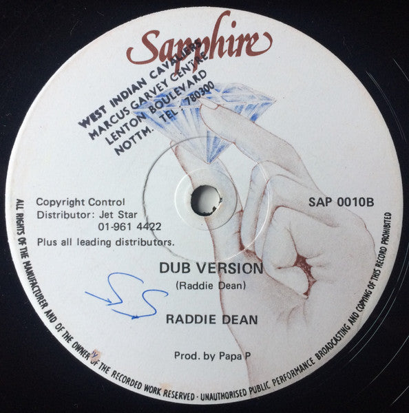 Image of Back Cover of 12" - /G+ - RADDIE DEAN, Party Night (Sapphire; SAP 0010, UK , Generic Sleeve), Only light hairlines on disc.,  - 1945281S