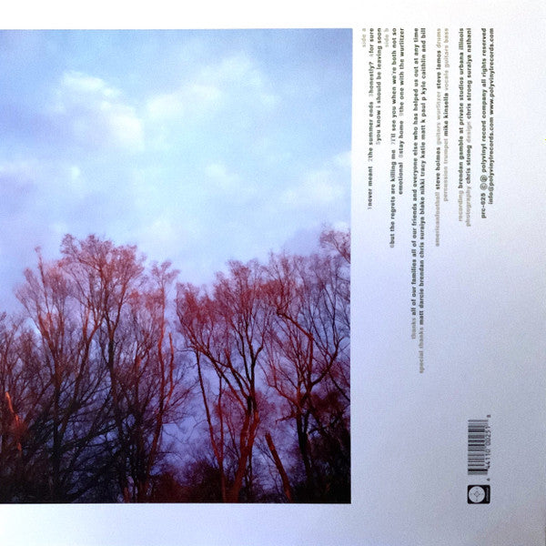 Image of Back Cover of LP - NEW/NEW - AMERICAN FOOTBALL, American Football (Polyvinyl Record Company; PRC25LP, UK 2019 Reissue, Insert, 180 Gram Blue Smoke Vinyl), ,  - 4135198E