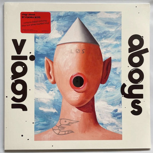 Image of Front Cover of 4455035S: LP - VIAGRA BOYS, Viagr Aboys (Shrimptech Enterprises; SHRIMP001LP, Europe 2025, Inner, White with Blue Marble Vinyl)   NEW/NEW