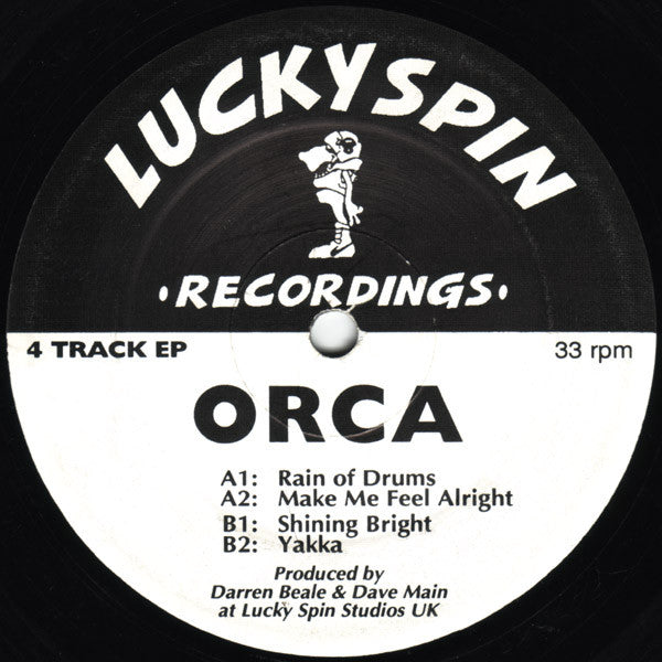 Image of Front Cover of 12" - /G - ORCA, 4 Track EP (Lucky Spin Recordings ; ORCA-4, UK 1993), Strong G. Vinyl slightly warped with light marks and clouds, plays through fine.,  - 2446145S