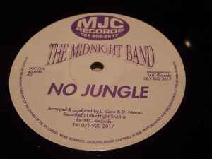 Image of Back Cover of 12" - /G+ - THE MIDNIGHT BAND, Loving Jungle/ No Jungle (MJC Records; MJC 009, UK ), Light background noise,  - 2226314E
