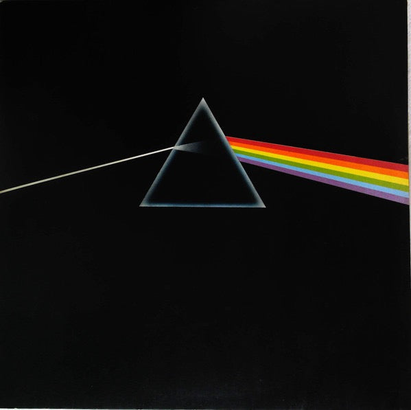 Image of Front Cover of LP - VG/G - PINK FLOYD, The Dark Side Of The Moon (Harvest Black & Blue EMI box & rim; SHVL 804, UK 1974 Reissue, Non-Stickered Gatefold Sleeve, No Posters, No Stickers , A5/B5 Blue Text Bottom Left Inside Gatefold), ,  - 3116120C