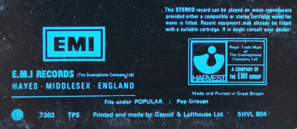 Image of Back Cover of LP - VG/G - PINK FLOYD, The Dark Side Of The Moon (Harvest Black & Blue EMI box & rim; SHVL 804, UK 1974 Reissue, Non-Stickered Gatefold Sleeve, No Posters, No Stickers , A5/B5 Blue Text Bottom Left Inside Gatefold), ,  - 3116120C