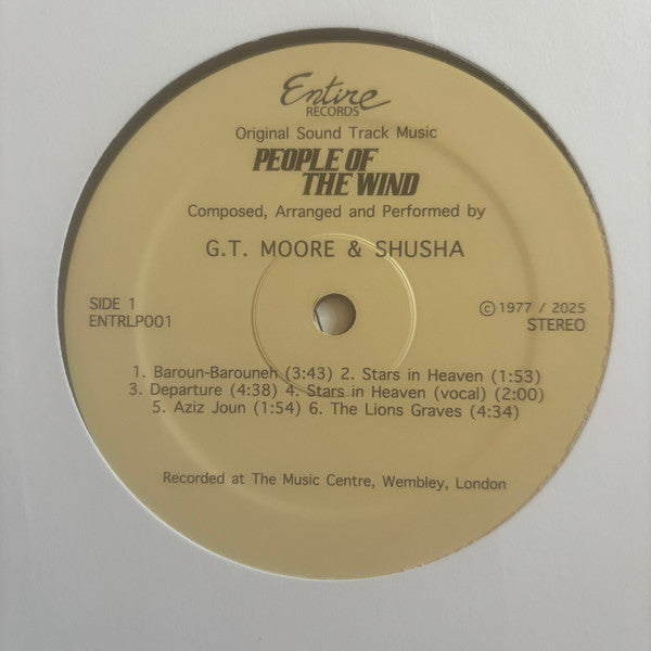 Image of Label Cover of LP - EX/EX - G.T. MOORE & SHUSHA, People Of The Wind (Entire Records; ENTRLP001, UK 2025 Reissue), Opened from sealed.,  - 2045154S