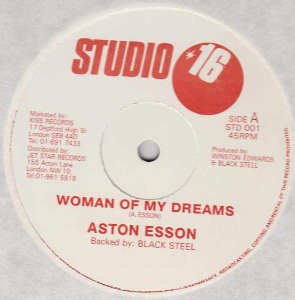 Image of Front Cover of 2025300E: 12" - ASTON ESSON, Woman Of My Dreams (Studio 16; STD 001, UK 1980s, Company Sleeve)   VG/EX