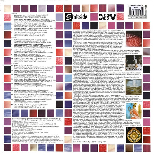 Image of Back Cover of 2xLP - VG+/VG+ - DAVID AXELROD, 1968 To 1970 An Anthology (Stateside; 7243 4 99405 1 2, UK 1999, Picture Sleeve), ,  - 3326025E