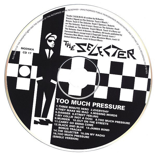 Image of Label Cover of CD - VG+/VG+ - THE SELECTER, Too Much Pressure (Captain Mod; MODSKA CD 17, UK 2001 Reissue, Jewel Case), ,  - 3316414C