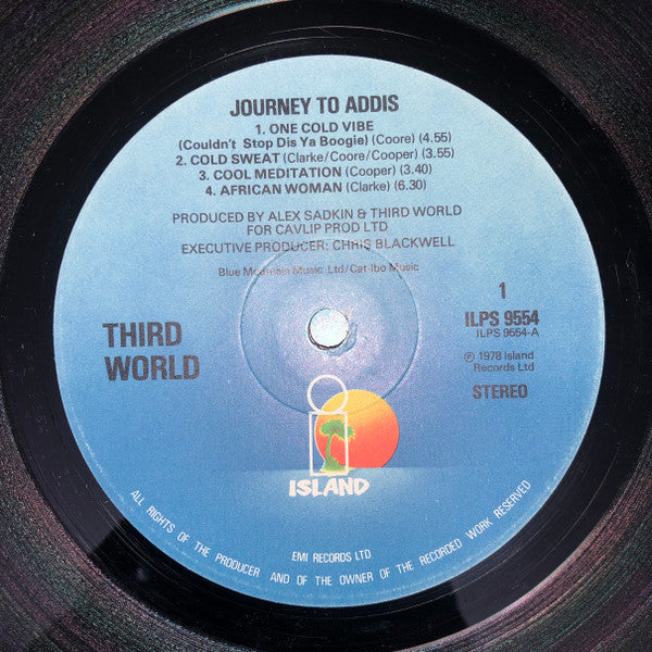 Image of Label Cover of LP - VG+/VG - THIRD WORLD, Journey To Addis (Island Records; ILPS 9554, UK 1978, Inner, Hype Sticker), Light scuffs only. Light corner wear on sleeve.,  - 0816116C