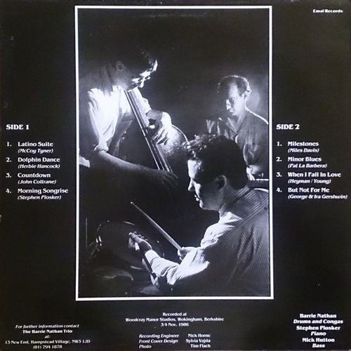 Image of Back Cover of LP - VG/VG - THE BARRIE NATHAN TRIO, Morning Songrise (Emal; BNT 1, UK 1986), A few light marks/scuffs to disc.,  - 2015729C