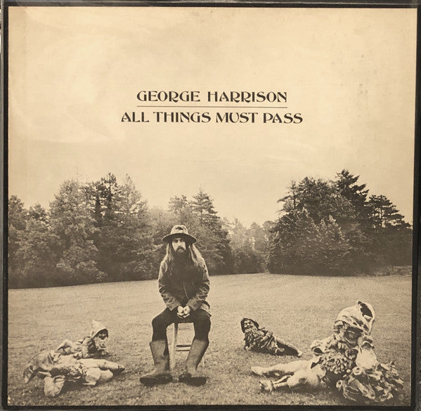 Image of Front Cover of 3xLP - VG/VG+ - GEORGE HARRISON, All Things Must Pass (Apple Records; STCH 639, UK 1970, Box Set, 3 Inners, NO Poster, UK 1st pressing, "Recorded in England"on labels 1, 2, 3 & 4, NO "MADE AND PRINTED IN GREAT BRITAIN" inside box, Clapton credit inside box), Lovely LPs, 2 Inners intact one with seam split, all corner of both parts of box intact but top seperated from bottom half,  - 4346020S