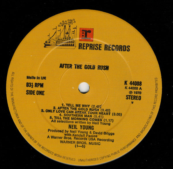 Image of Label Cover of LP - VG/VG - NEIL YOUNG, After The Gold Rush (Reprise Tan, No WB Logo; K 44088, UK 1972 Reissue, Gatefold, Poster), Edge wear. ,  - 2926362E