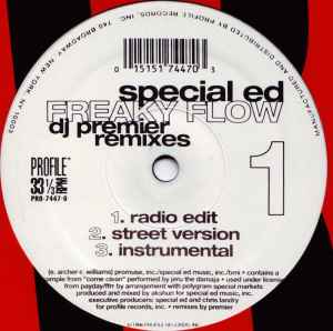 Image of Front Cover of 12" - G+/VG - SPECIAL ED, Freaky Flow (Profile Records; PRO-7447-0, US 1996, Company Sleeve), Sleeve has heavily creased / bent corners, bumps, wear, rip along spine,  - 3616373C
