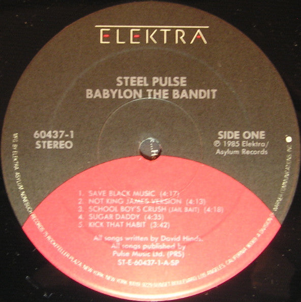 Image of Label Cover of LP - G+/VG - STEEL PULSE, Babylon The Bandit (Elektra; 60437-1, US 1985, Inner), ,  - 4416159C