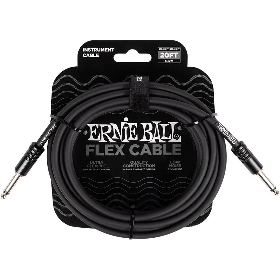 Image of Front Cover of Accessories - NEW/NEW - ERNIE BALL, FLEX INSTRUMENT CABLE STRT/STRT 20FT - BLACK (, UK ), ,  - 1516185C