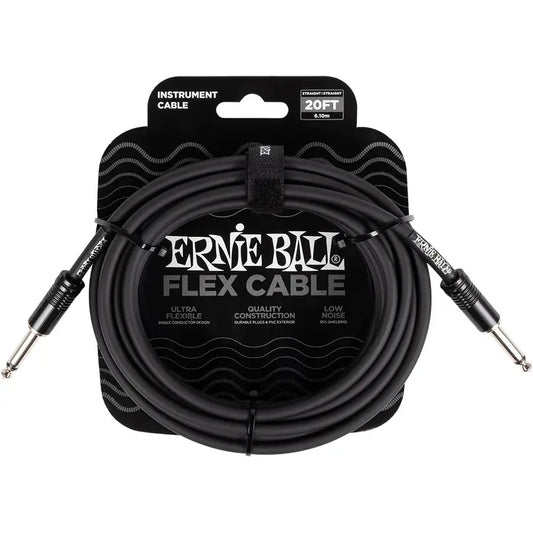Image of Front Cover of Accessories - NEW/NEW - ERNIE BALL, FLEX INSTRUMENT CABLE STRT/STRT 20FT - BLACK (, UK ), ,  - 1516185C