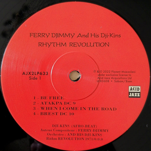 Image of Label Cover of LP - EX/EX - FERRY DJIMMY AND HIS DJI-KINS, Rhythm Revolution (Acid Jazz; AJX2LP633, UK 2022 Reissue, Gatefold), ,  - 3446295S