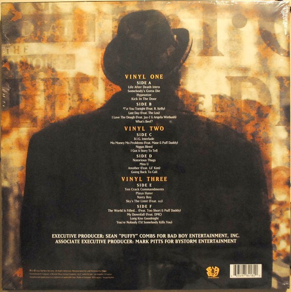 Image of Back Cover of 3015351C: 3xLP - THE NOTORIOUS B.I.G., Life After Death (25th Anniversary Of The Final Studio Album From Biggie Smalls) (Bad Boy Entertainment; RCV1 541302 / 603497841820, Europe 2022 Reissue, Insert, Silver Vinyl)   NEW/NEW