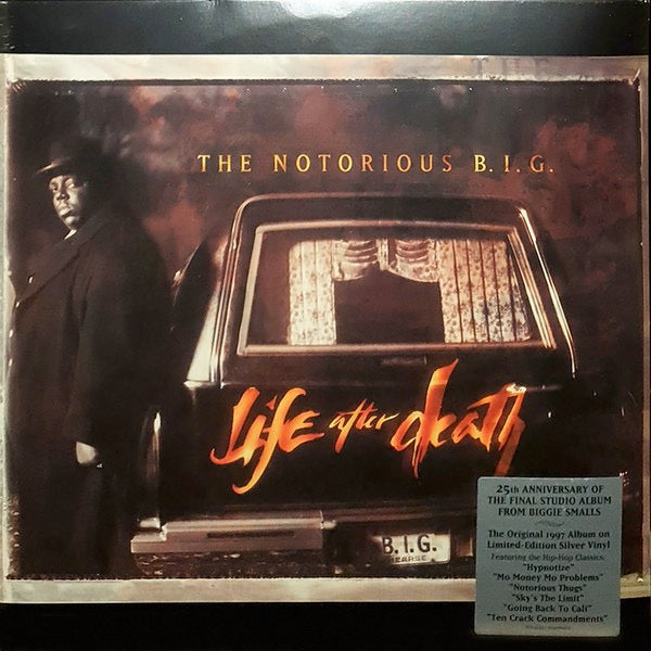 Image of Front Cover of 3015351C: 3xLP - THE NOTORIOUS B.I.G., Life After Death (25th Anniversary Of The Final Studio Album From Biggie Smalls) (Bad Boy Entertainment; RCV1 541302 / 603497841820, Europe 2022 Reissue, Insert, Silver Vinyl)   NEW/NEW