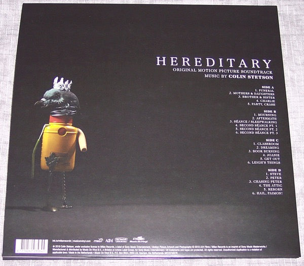 Image of Back Cover of 2xLP - NEW/NEW - COLIN STETSON, Hereditary (Original Motion Picture Soundtrack) (Music On Vinyl; MOATM378, Europe 2025 Reissue, Gatefold, 180 Gram Green Vinyl), ,  - 5215171C