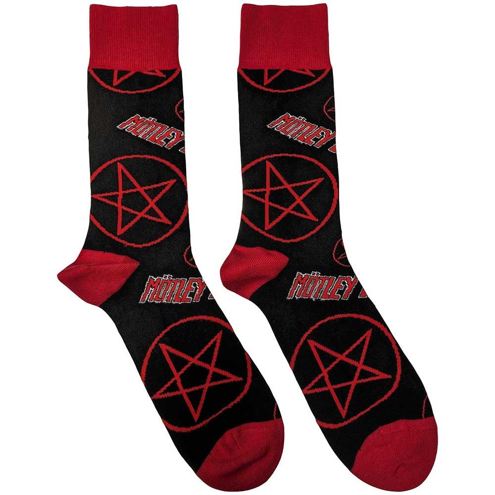 Image of Front Cover of 2215138C: Accessories - MOTLEY CRUE, Logo & Pentagrams Socks (,  )   NEW/NEW