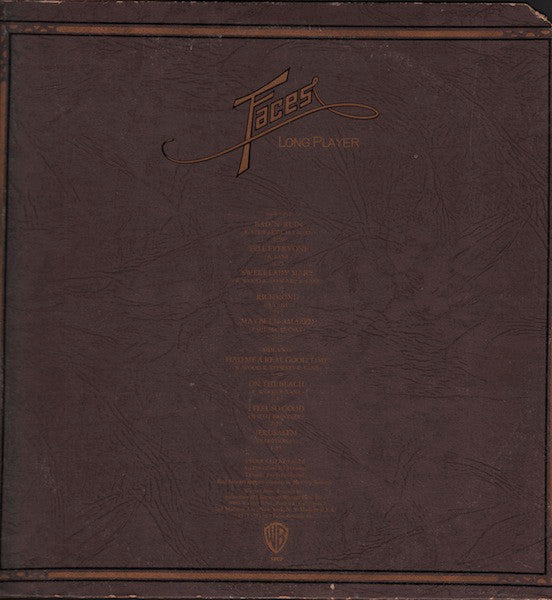 Image of Back Cover of LP - VG/VG+ - FACES, Long Player (WB Green; 1892, US 1971, Die Cut Sleeve), Cut-out (Corner cut),  - 2726154E