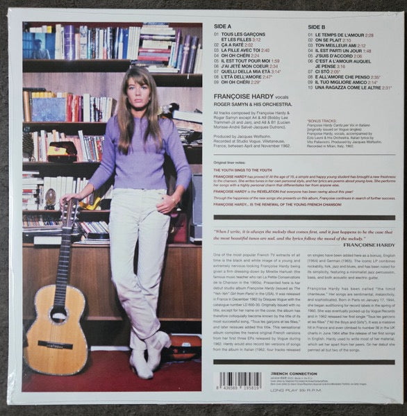 Image of Back Cover of LP - NEW/NEW - FRAN OISE HARDY, Tous Les Gar ons Et Les Filles (French Connection; 490636, Europe 2023 Reissue, 180 Gram Vinyl), ,  - 2416266C