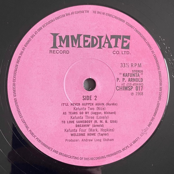 Image of Label Cover of LP - NEW/NEW - P.P. ARNOLD, Kafunta (Immediate; CH IMSP017, Europe 2023 Reissue, Gatefold), ,  - 2235159E