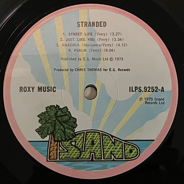Image of Label Cover of LP - VG+/VG - ROXY MUSIC, Stranded (Island Pink Rim; ILPS 9252, UK 1973, Laminated Gatefold Sleeve, Company Inner, 1st UK Pressing), ,  - 3726440E