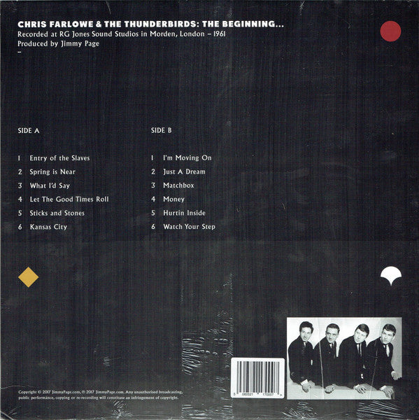 Image of Back Cover of LP - EX/EX - CHRIS FARLOWE & THE THUNDERBIRDS, The Beginning... (JimmyPage.com ; JPRLPBX2, UK 2017, Insert, 180 Gram Vinyl, With CD), ,  - 3726145E