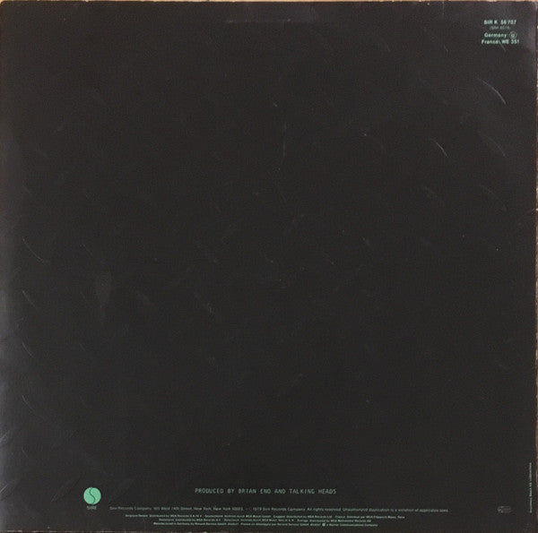 Image of Back Cover of LP - VG/G+ - TALKING HEADS, Fear Of Music (Sire No GEMA or BIEM; SIR K 56 707, Germany 1980s Reissue, Embossed Sleeve, Inner), ,  - 3726043E
