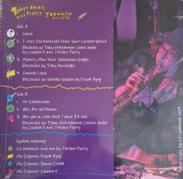 Image of Back Cover of LP - VG+/VG - ROBYN ROCKET, Robyn Rocket And People You May Have Heard Of (Robyn Rocket's Records; 001, UK 2025), ,  - 2325274E