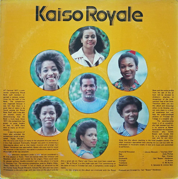 Image of Front Cover of LP - G+/VG+ - VARIOUS ARTISTS, Kaiso Royale (Semp Production; SRB-001, Trinidad & Tobago 1979), Shiny clean disc. Lots of storage wear on sleeve.,  - 2315247C