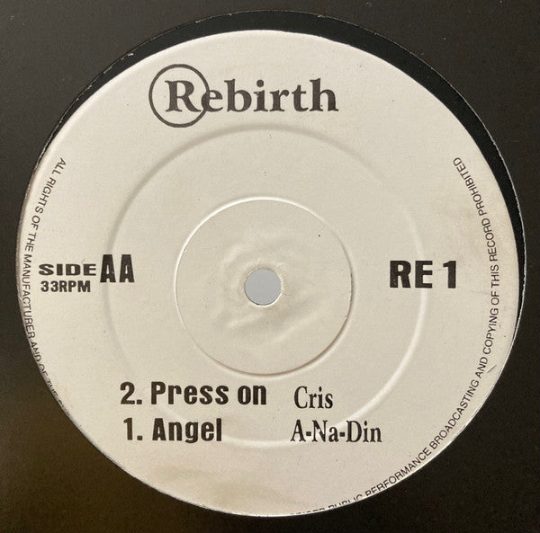 Image of Back Cover of 12" - /G+ - VARIOUS, Rebirth (Not On Label; RE 1, UK 1994, Plain Sleeve), Visually in the G+ range but plays above grade with very little surface noise., A1	Kym Mazelle 	Was That All It WasA2	Sasha Heavenly TranceAA1	That Kid Chris Keep On (Pressin On)AA2	Anna Din Angel (Dub) - 2345193S