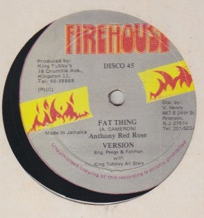 Image of Front Cover of 12" - /VG+ - KING KONG / ANTHONY RED ROSE, Step On My Corn / Fat Thing (Firehouse; , US 1980s), Shiny EX copy.,  - 2315318C