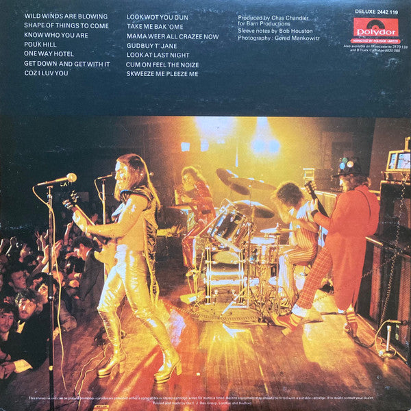 Image of Back Cover of LP - VG/VG+ - SLADE, Sladest (Polydor Red Labels With No Hyphens In Cat. No; 2442 119, UK 1973, Gatefold With Booklet Attached), ,  - 4016401C